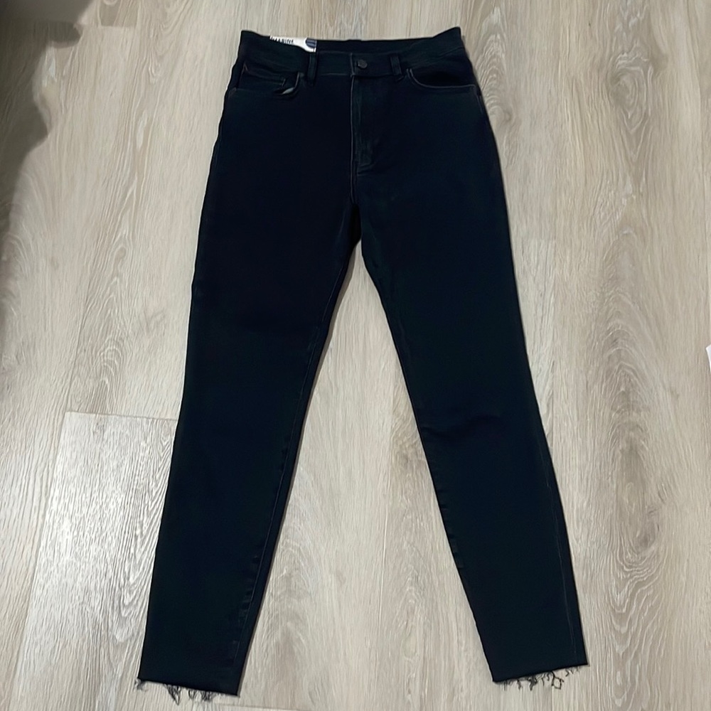 Marine Layer "High skinny" black jeans with raw hem